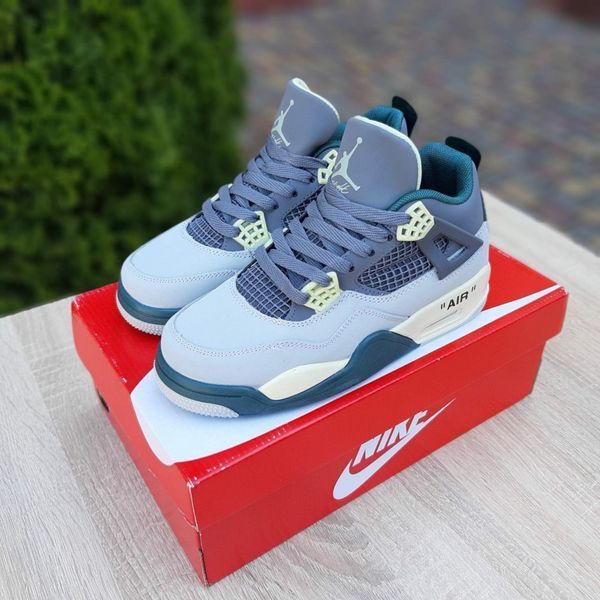 Жіночі високі кросівки | Nike Air Jordan 4 Retro SE 95 Neon High | світло-сірі | шкіра | маломірні ODR NJ20028-36 фото
