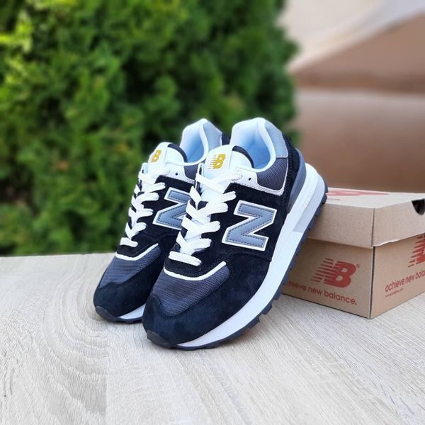 Чоловічі кросівки | New Balance 574 Legacy | чорні з білим | замша/сітка ODR NB10059-41 фото