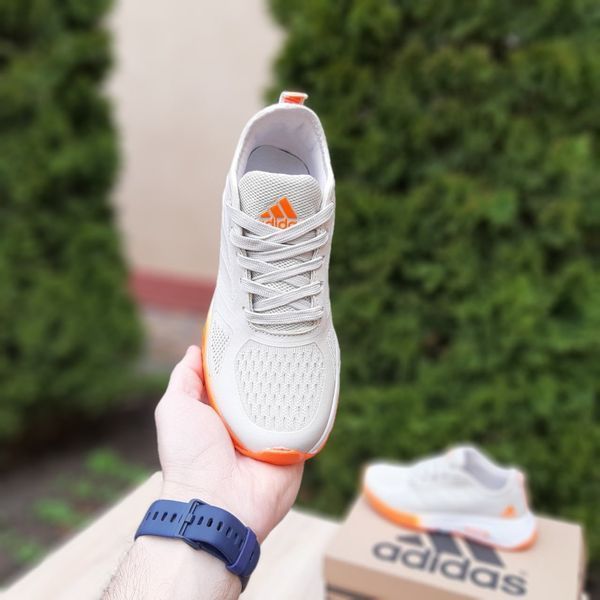 Жіночі кросівки | Adidas Cloudfoarm | світло-сірі з помаранчевим на білій | текстиль ODR AD20002-36 фото