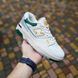 Чоловічі кросівки | New Balance 550 | білі з зеленим | шкіра/замша ODR NB10003-41 фото 10