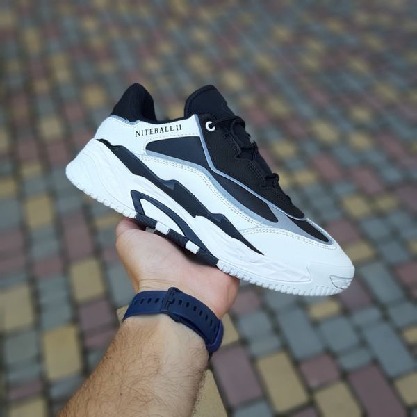 Чоловічі кросівки | Adidas Niteball ІІ | білі/чорні | замша/шкіра ODR AD10013-42 фото