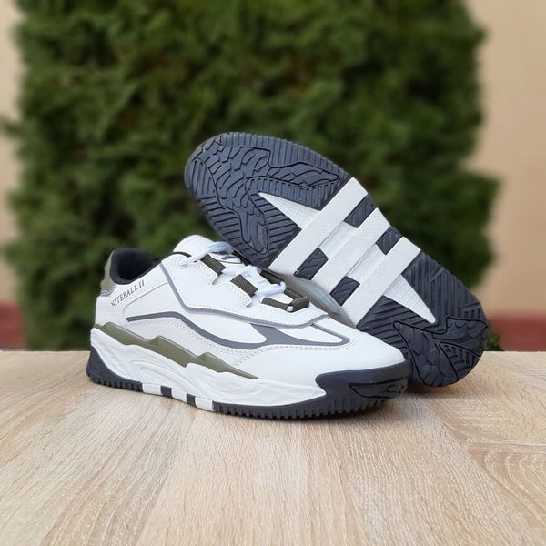 Чоловічі кросівки | Adidas Niteball II | білі/олива | шкіра ODR AD10108-41 фото