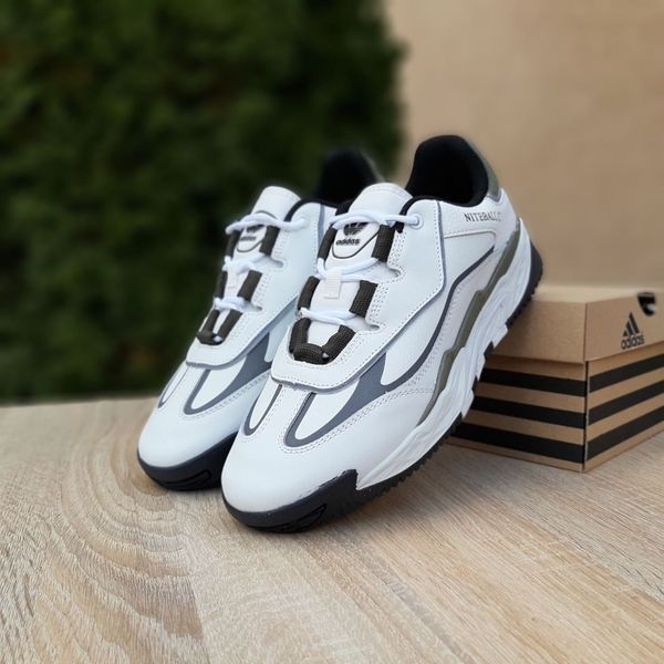 Чоловічі кросівки | Adidas Niteball II | білі/олива | шкіра ODR AD10108-41 фото