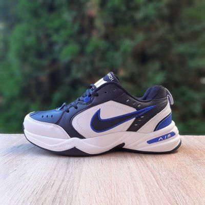 Чоловічі кросівки | Nike Air Monarch | білі з чорним та синім | еко шкіра ODR NK10056-41 фото