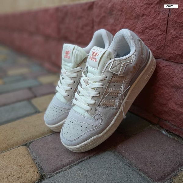 Жіночі кросівки | Adidas Forum Low | світло-сірі на білій | замша ODR AD20022-36 фото