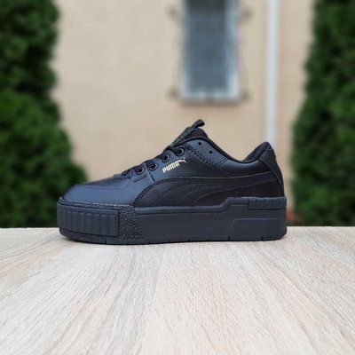 Жіночі зимові кросівки | Puma Cali | чорні | прес шкіра | хутро | маломірні ODRW PM20002-36 фото