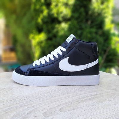 Жіночі високі кросівки | Nike Blazer | чорні | прес шкіра ODR NK20041-36 фото