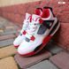 Чоловічі високі кросівки | Nike Air Jordan 4 | білі з чорним й червоним | шкіра ODR NJ10040-41 фото 13
