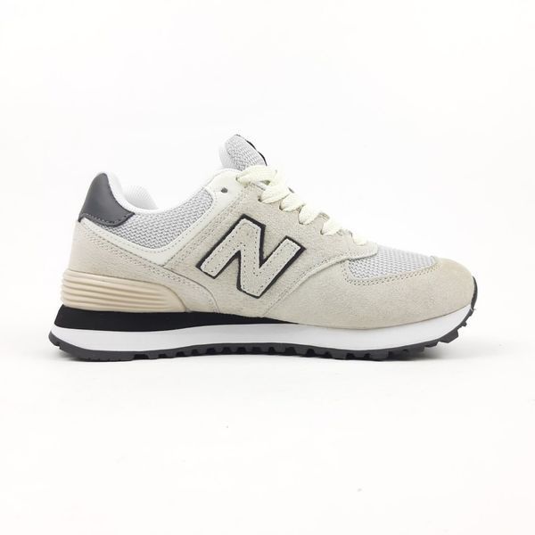 Чоловічі кросівки | New Balance 574 | світло-сірі з чорним | замша/сітка | маломірні ODR NB10097-42 фото